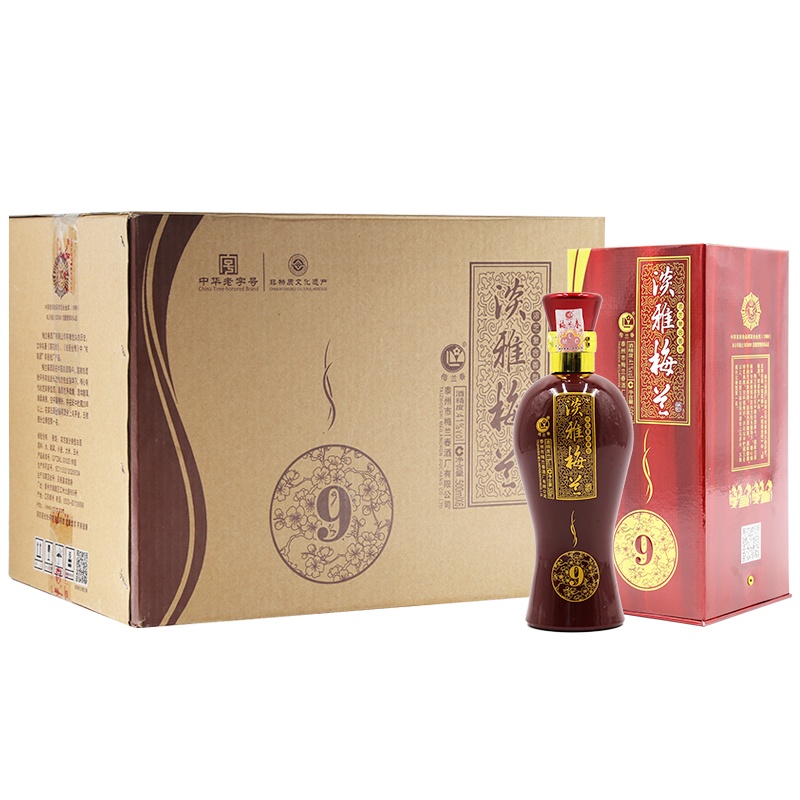 梅兰春 41.8度淡雅9 500ml整箱 浓芝复合香型白酒 百姓口粮酒 中华老字号 产自江苏泰州