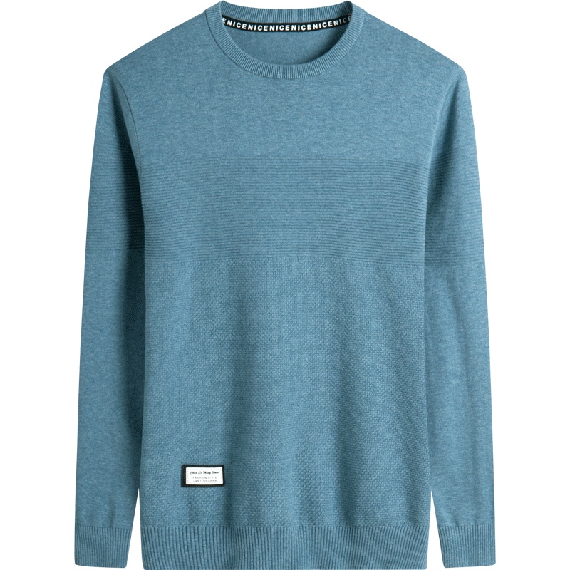 北极绒男士针织衫春秋薄款毛衣男士针织衫圆领套头中青年休闲