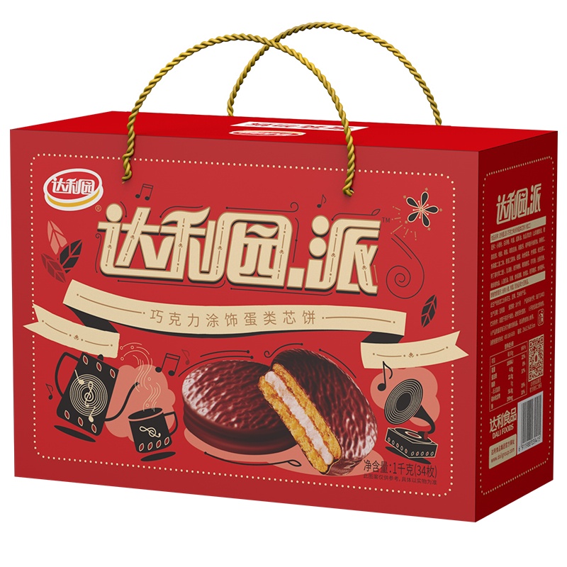 达利园巧克力派饼干1kg春节礼盒装