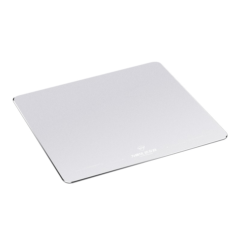 机械师MACHENIKE金属超大号游戏鼠标垫小号铝合金女生可爱硬游戏定制电竞办公室简约电脑桌垫(银色220*180)