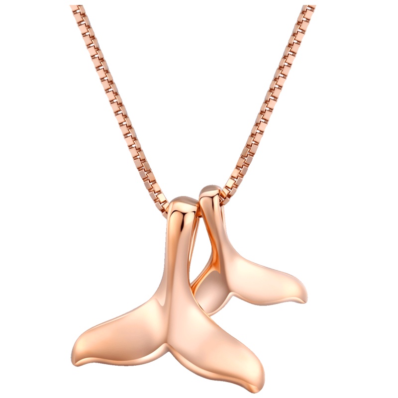 佰色传情项链女潮网红925纯银气质美人鱼尾链镀看K金玫瑰金锁骨链choker简约颈链生日礼物送闺蜜送恋人