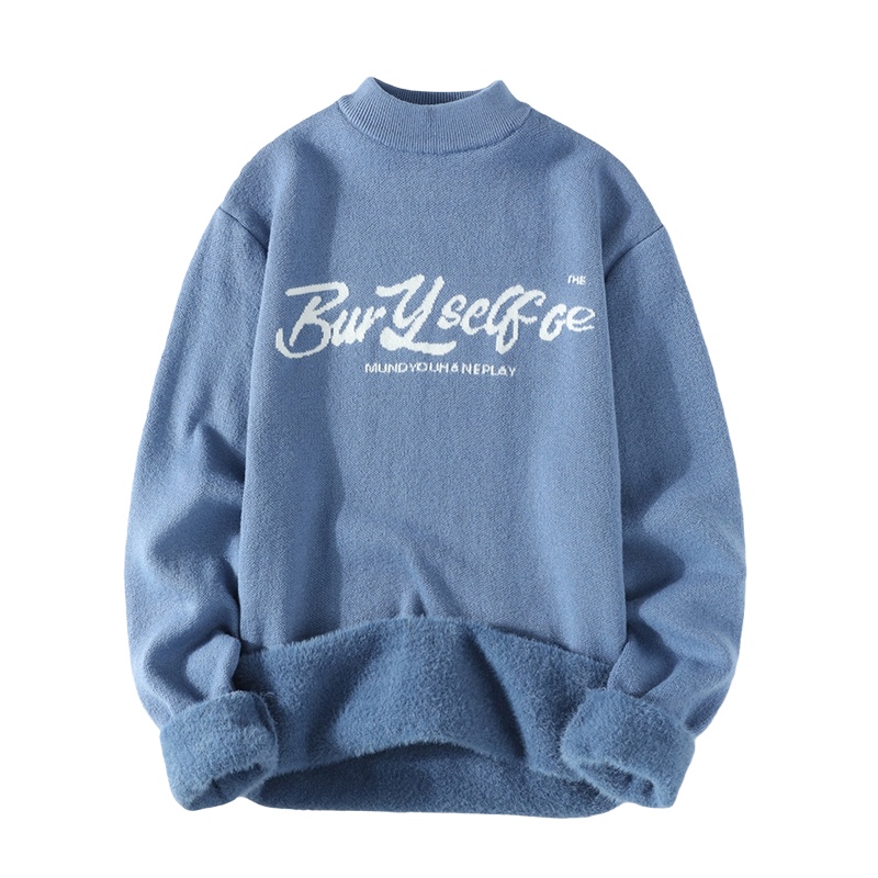 茜靓CHYLLIRN毛衣男士加厚半高领宽松秋冬保暖内搭冬季线衣打底针织衫毛衫外套