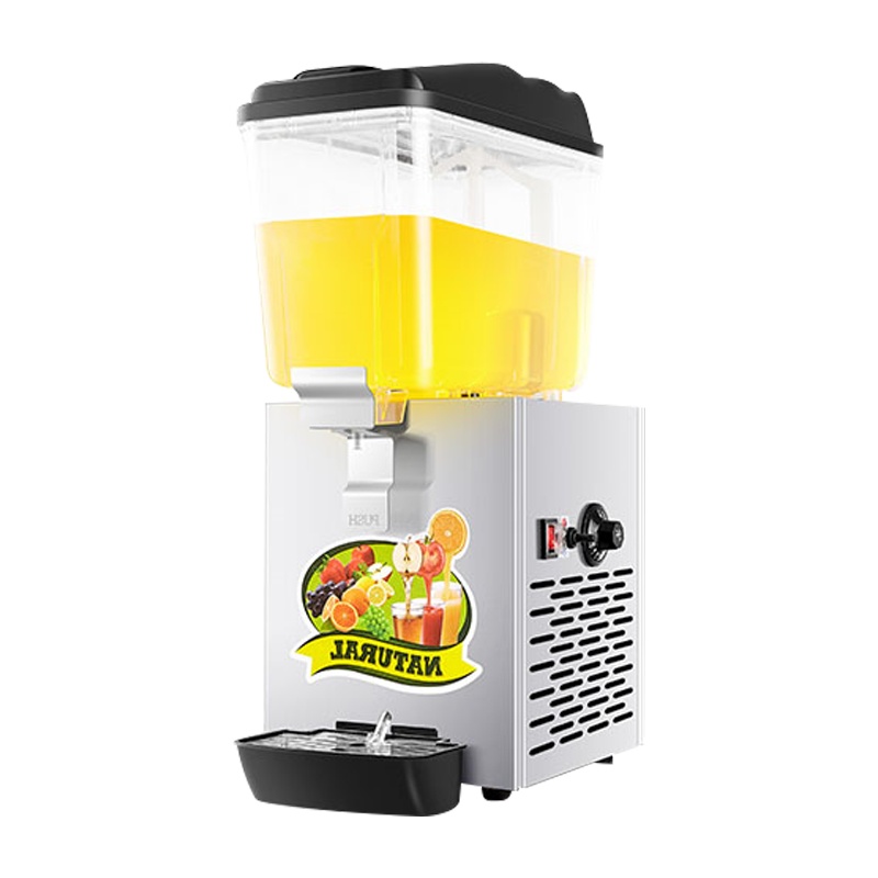 乐创饮料机商用双缸三缸果汁可乐机冷热双温全自动移动冷饮摆摊机 16升双温单缸[喷淋式 黑色]