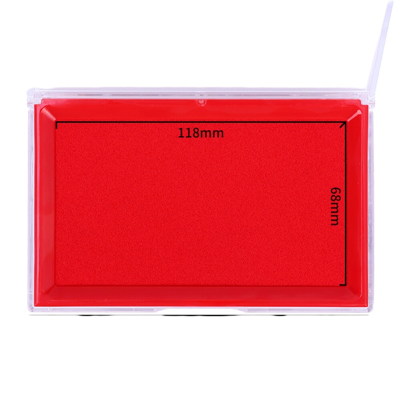 得力(deli)137*88mm透明外壳方形快干印台印泥9864/ 办公用品 红色