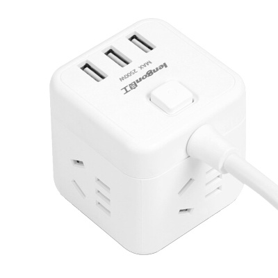 良工(lengon)Q604U3 1转4 3USB 电源接口1.68米加粗延长线魔方插座电源插排插线板转换器旅游旅行装备