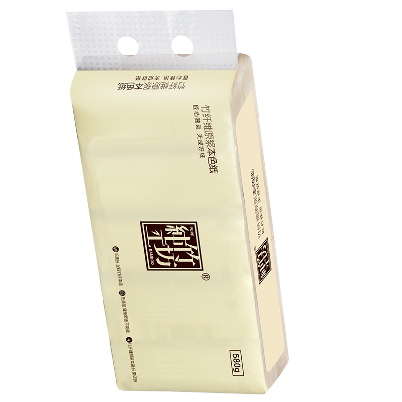 纯竹工坊竹浆本色卷纸卫生纸巾家用实惠装无芯擦手纸30卷