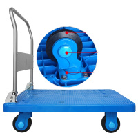 KANATSU 卡那兹希世静音牌手推车拉货搬运摆摊车手拉车耐用折叠仓库工厂平板车PLA300-DX