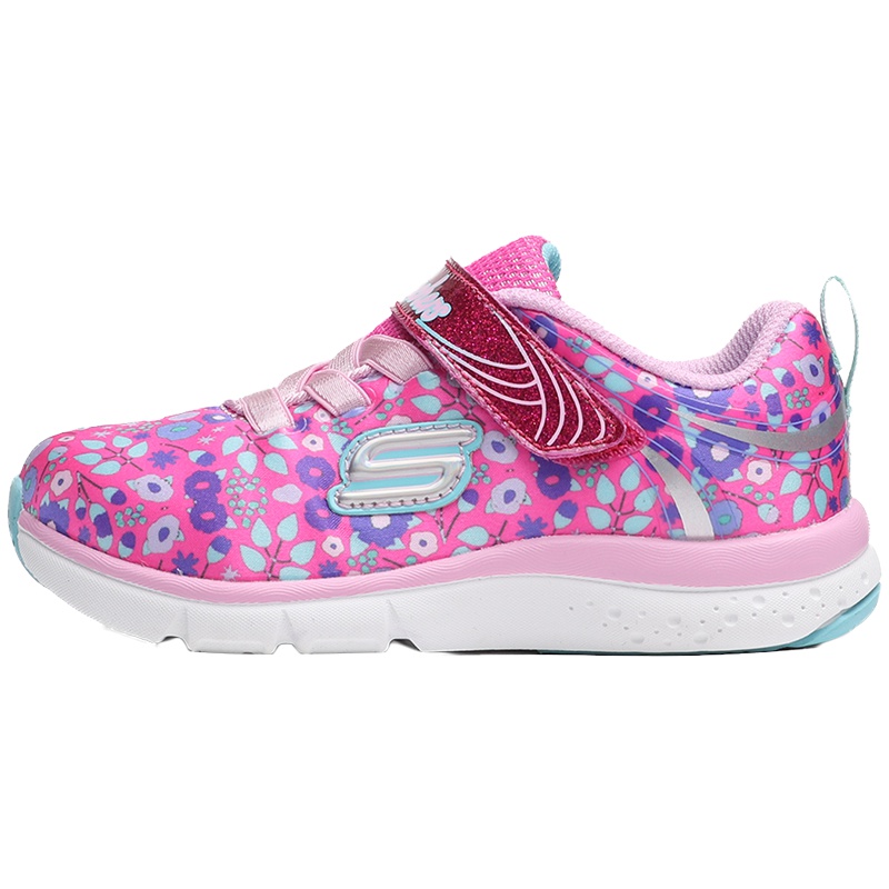 【自营】斯凯奇女小童休闲鞋时尚彩色低帮魔术贴运动鞋82139N