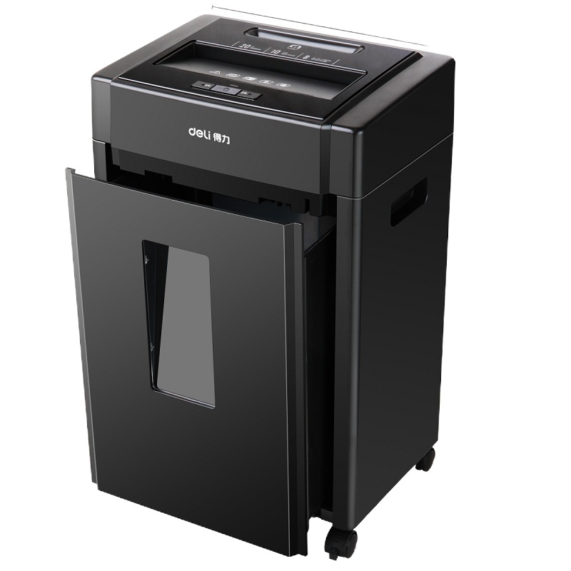 得力（deli）德国5级保密碎纸机 多功能办公碎纸机 【5级 | 单次碎纸8张】33043(黑色)