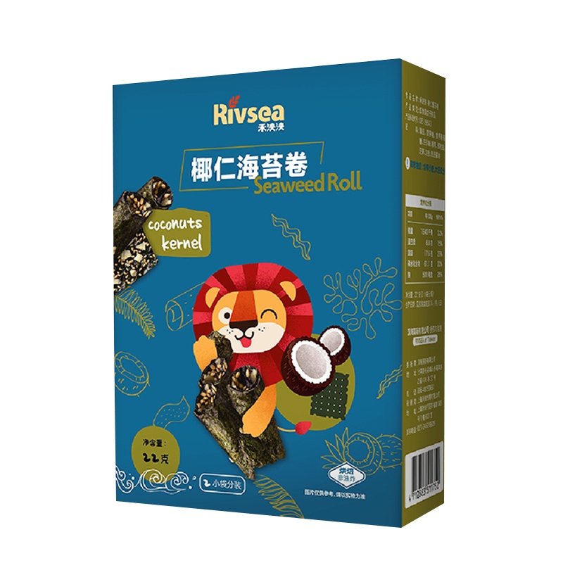 禾泱泱(Rivsea)宝宝零食海苔卷椰仁夹心脆 26克 盒装 孕婴童点心类