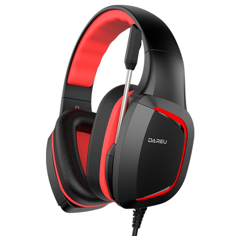 达尔优EH721电竞游戏头戴式耳机虚拟7.1声道听声辩位笔重低音卓越音质记本台式电脑吃鸡和平精英游戏发光耳麦