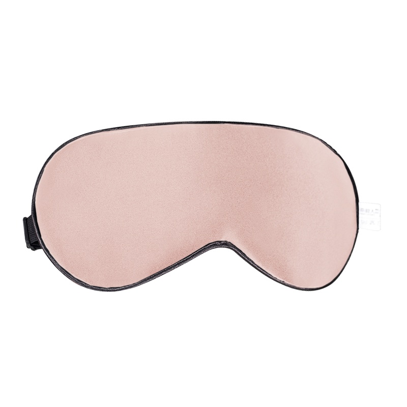 南极人(NanJiren) 真丝眼罩睡眠遮光可调节亲肤桑蚕丝滋润双眼透气舒适睡觉眼罩 樱花粉