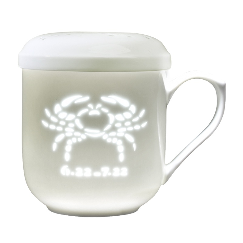 古镇陶瓷景德镇茶杯茶水分离杯子陶瓷办公室陶瓷泡茶杯带盖巨蟹座