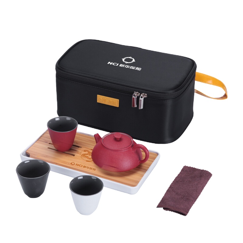 [开门红]陶三彩便携茶具7件套 起订量5