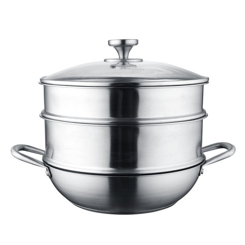 伊尔乐三层晶瓷煎、炒、汤、蒸多用锅28CM(一箱四台)