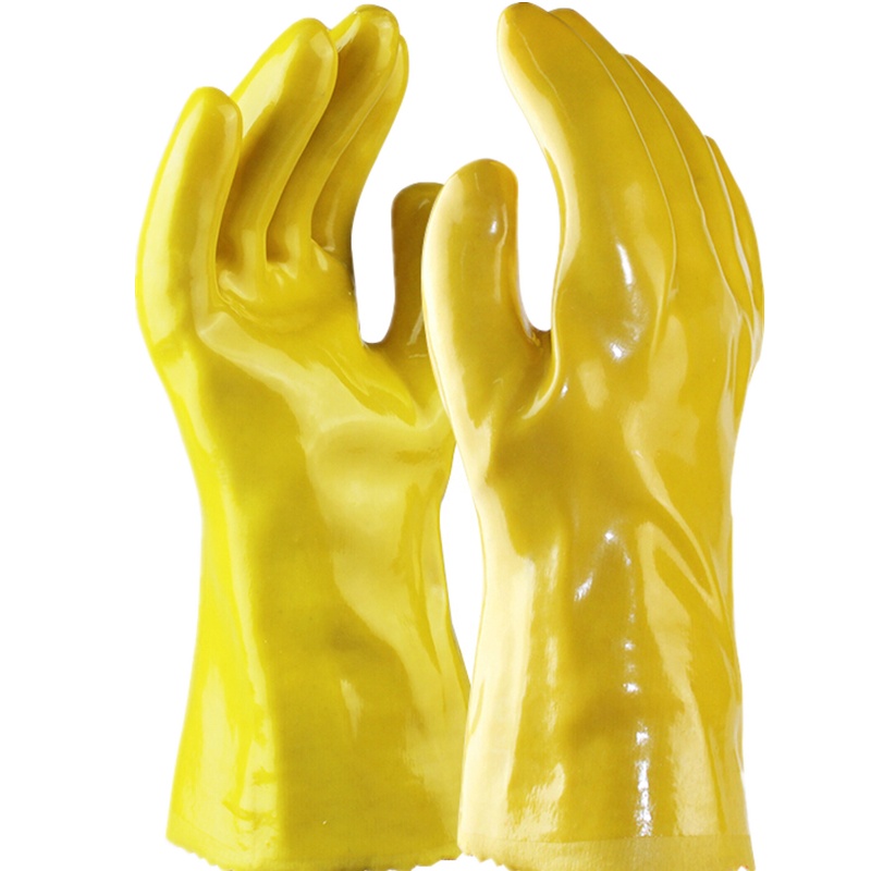 苏识 S-S024 棉毛浸塑劳保劳防PVC手套 防水防油防污耐酸碱 (计价单位:付)黄色
