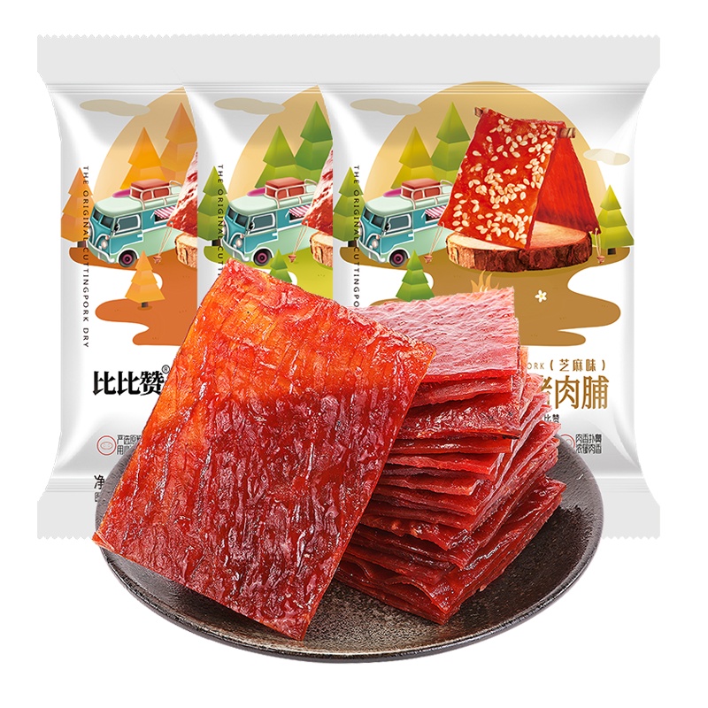 欧贝拉原切猪肉脯原味100g整袋装肉食熟食肉干即食猪肉铺下酒菜网红小零食品小吃