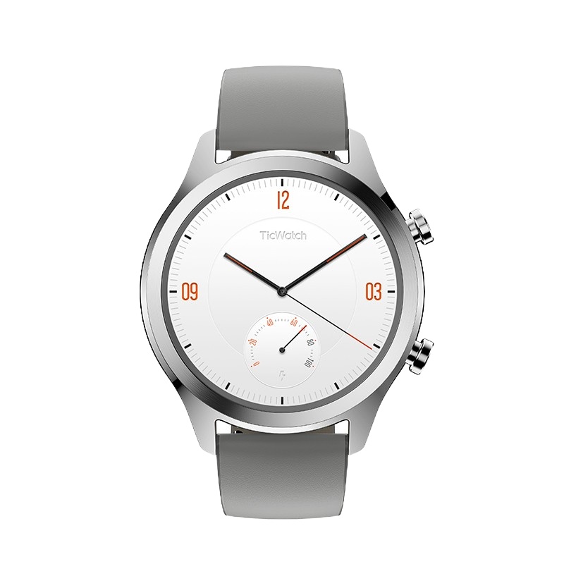 [TicWatch C2经典系列]北斗三星定位24小时心率NFC支付智能通知户外运动手表 苹果华为荣耀通用 星光银