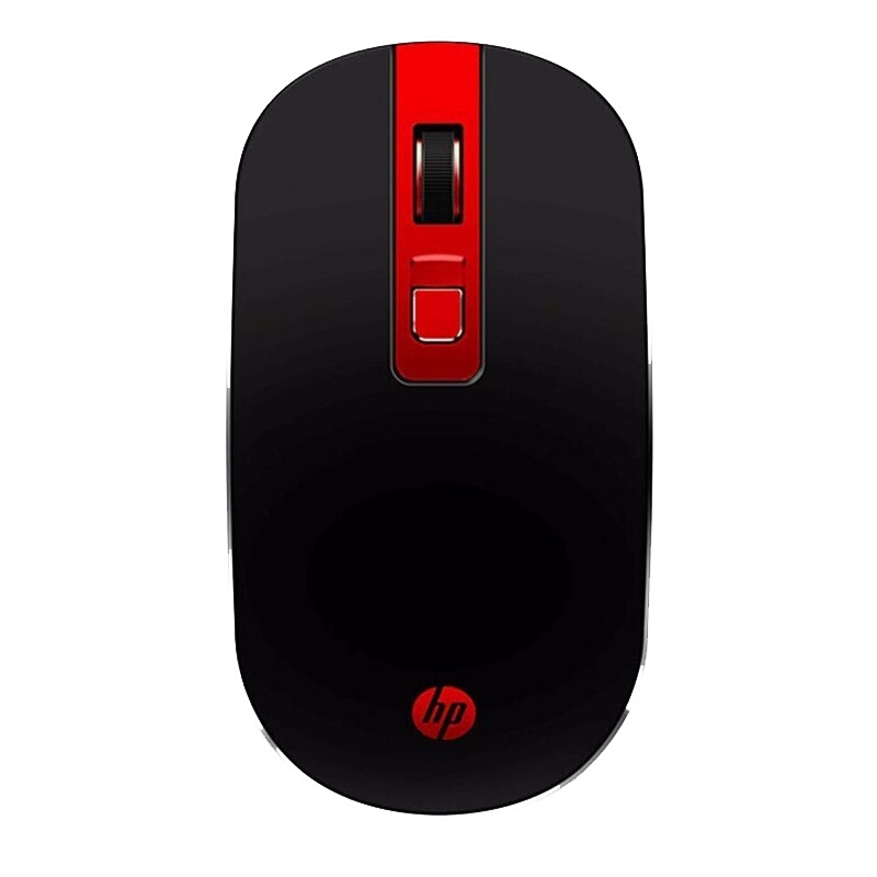 惠普(HP)无线鼠标s4000微声轻薄便携笔记本电脑办公鼠标 红黑色