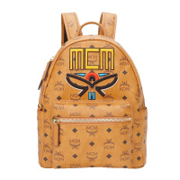 MCM 女士奢侈品包包时尚经典棕色刺绣双肩包旅行包出游包礼物中性MMKBSVE19CO001
