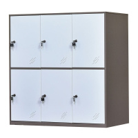 [一鹏]矮柜6门更衣柜铁皮柜员工储物柜鞋柜带锁工具柜