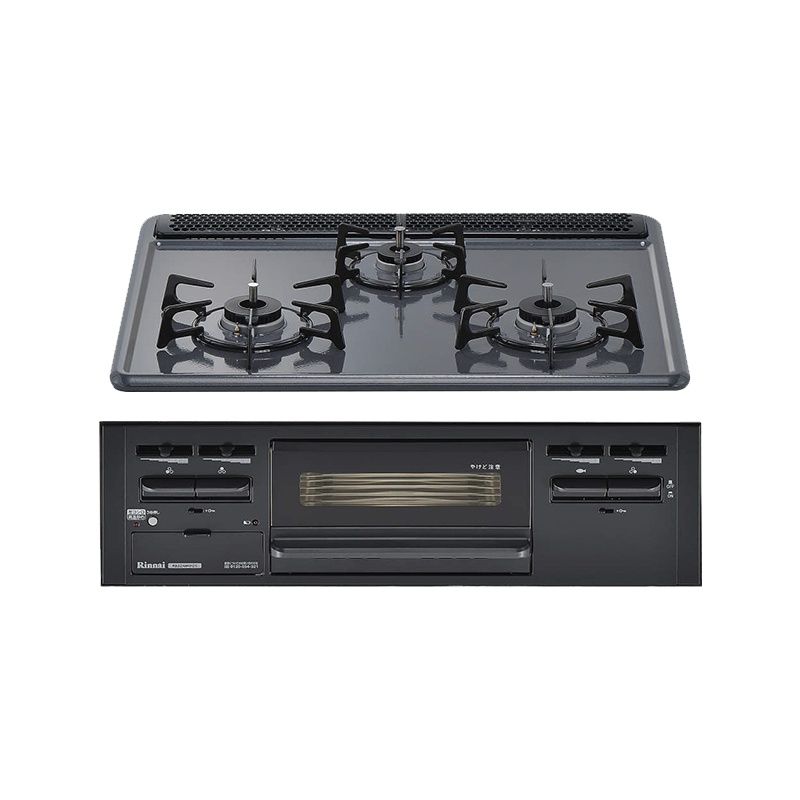 日本原装进口 RINNAI林内嵌入式烤箱灶METAL系列三眼灶简配黑色 RB32AM5H2S-BW-LPG液化气60cm