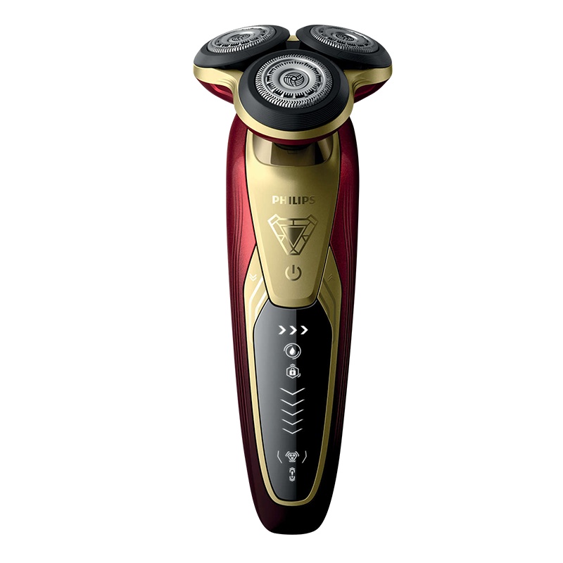飞利浦(Philips)电动剃须刀MVL9998/72 漫威系列钢铁侠版 旋转式三刀头充电刮胡刀 全身水洗 多效理容