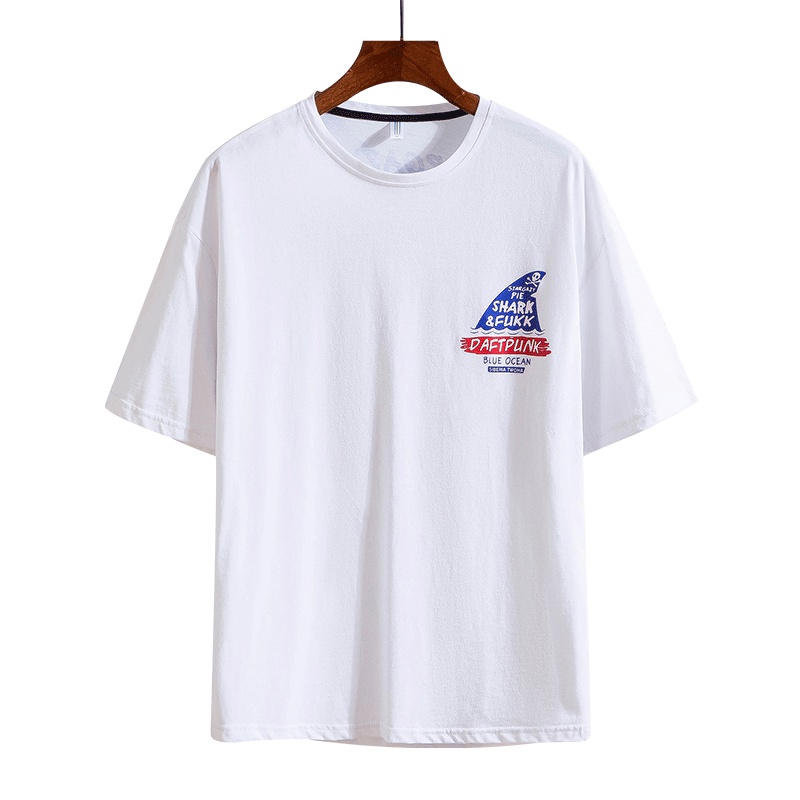 IKOPPOI 2019夏季新款男士纯棉短袖t恤宽松五分袖上衣印花潮牌 TX902