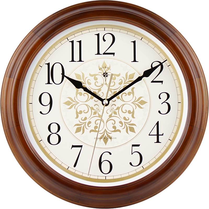 北极星(POLARIS)实木客厅大挂钟欧式金属钟面挂表大气装饰钟表壁钟时尚创意简约墙钟新中式静音家用石英时钟