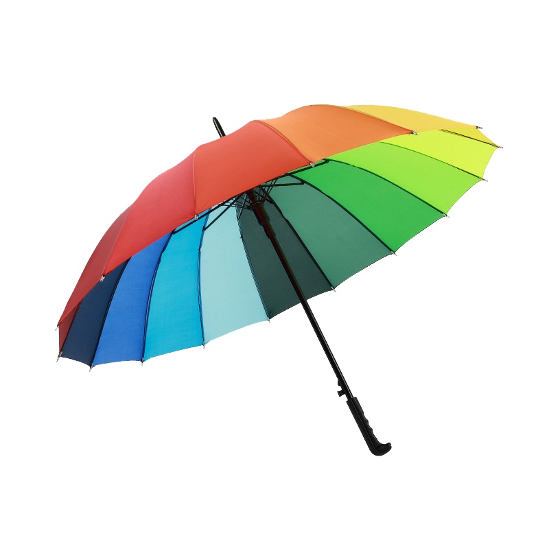 SCP 彩虹直杆雨伞 SCP-YW0186 16骨长柄晴雨伞(单位:件)