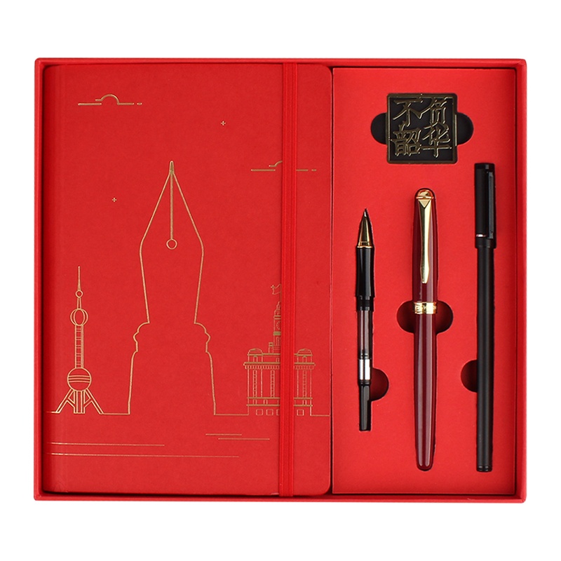 英雄(HERO)钢笔850荣耀套装中国红礼盒装成人男士女学生生日礼物送礼用850