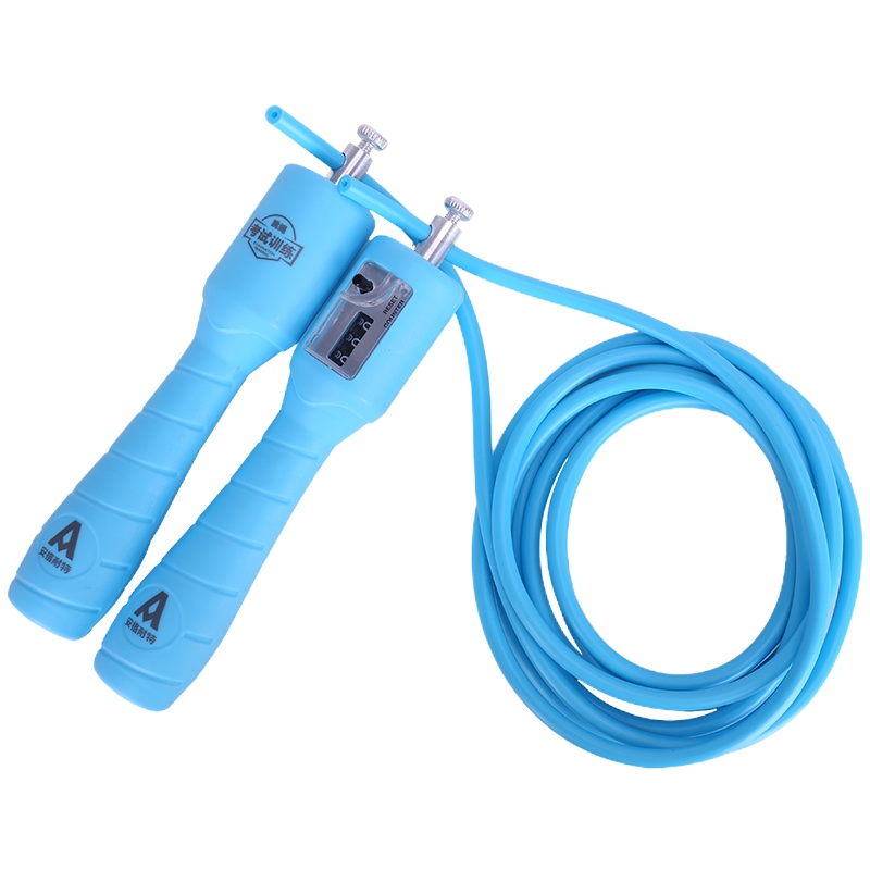 得力 安格耐特计数跳绳器材防滑手柄计数PVC跳绳F4124 三色随机发货5根装