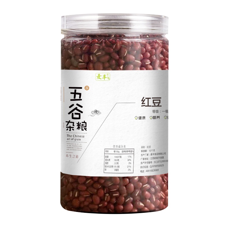 麦丰 红豆500g/罐装 五谷杂粮 赤豆红小豆粗粮 国产食品 大米粥米伴侣