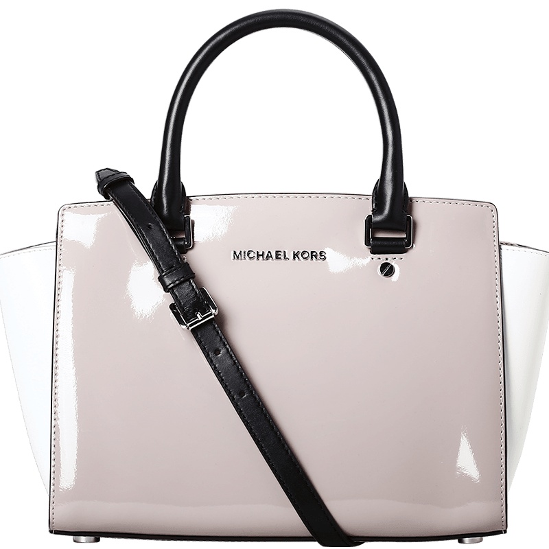 Michael Kors/迈克·科尔斯 女士SELMA亮皮拼色手拎斜挎包 30T7GLMS2A 37x17x13.5CM