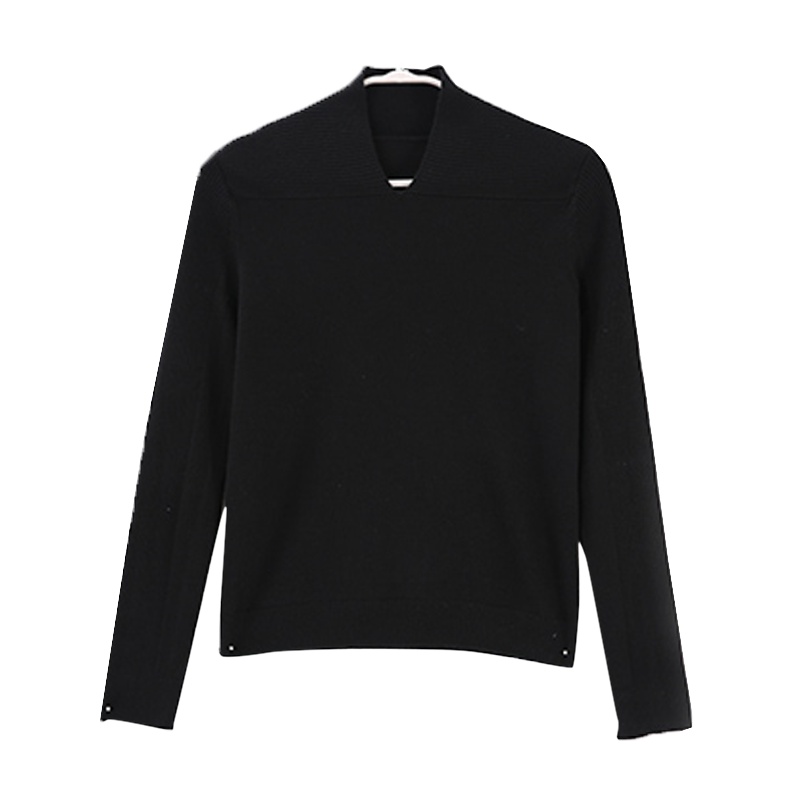 高梵2019新款纯色针织打底衫女长袖秋冬内搭v领套头毛衣时尚百搭