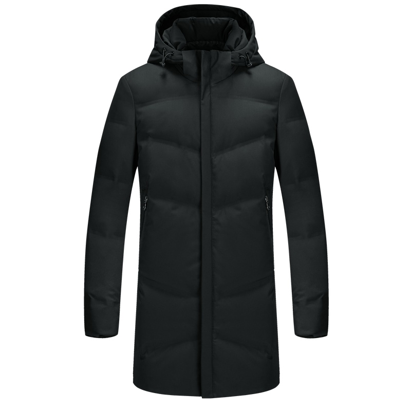 柒牌SEVEN中长款羽绒服时尚连帽保暖御寒青年加厚修身外套冬季