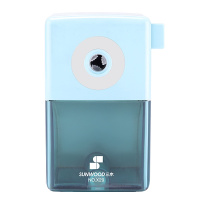 三木SUNWOODX29设计款壹个卷笔刀青色手摇小学生用ins铅笔刀转笔刀儿童削笔器手动彩铅削笔刀削笔机钻刨旋车
