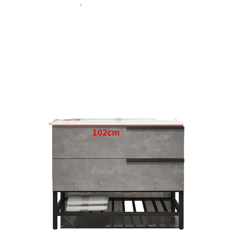 北欧智能浴室柜简约洗漱台卫生间轻奢风格洗脸盆柜组合挂墙式镜柜安心抵