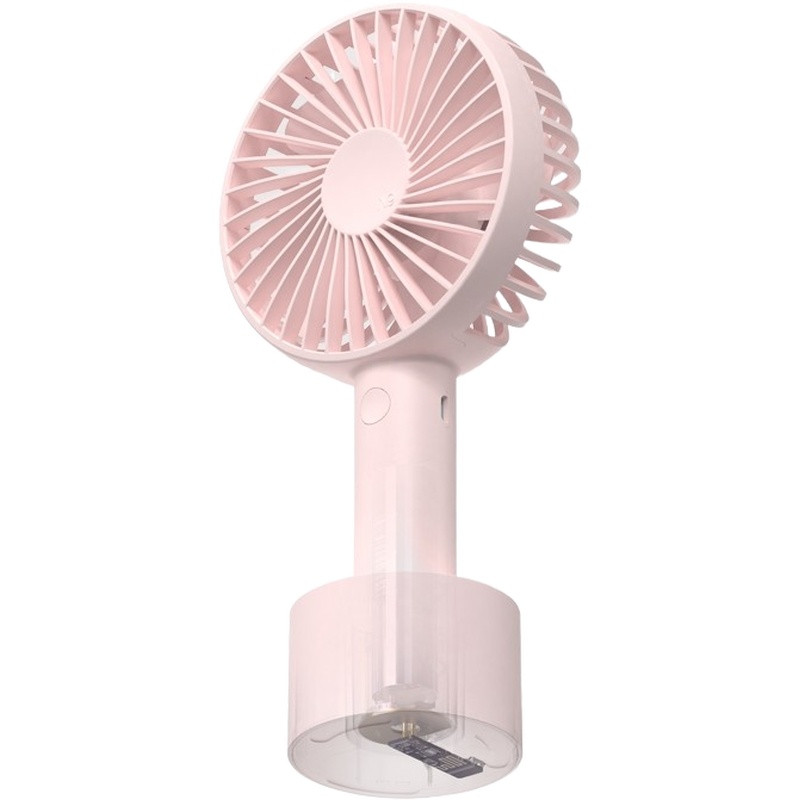 SOLOVE素乐小风扇usb可充电手持电风扇学生宿舍办公室桌面迷你便携式随身超静音手拿握无线底座大风力N9P珊瑚粉