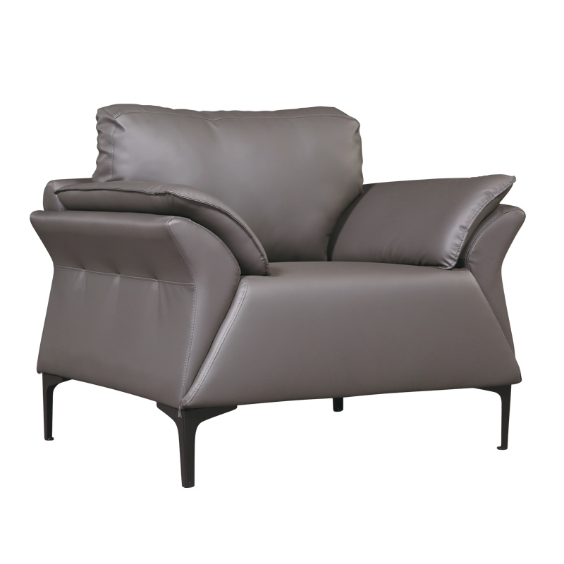 [红心家居]真皮办公家具办公沙发办公室简约接待单人位沙发