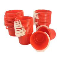 小桶调油漆塑料桶红色 三号无盖口径20*高15(薄款) 10个/组