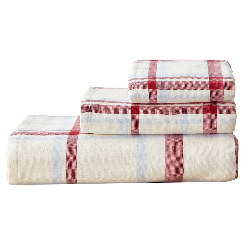 无印良品 天空丛林毛浴巾三件套 双面纯棉加厚毛巾T1305