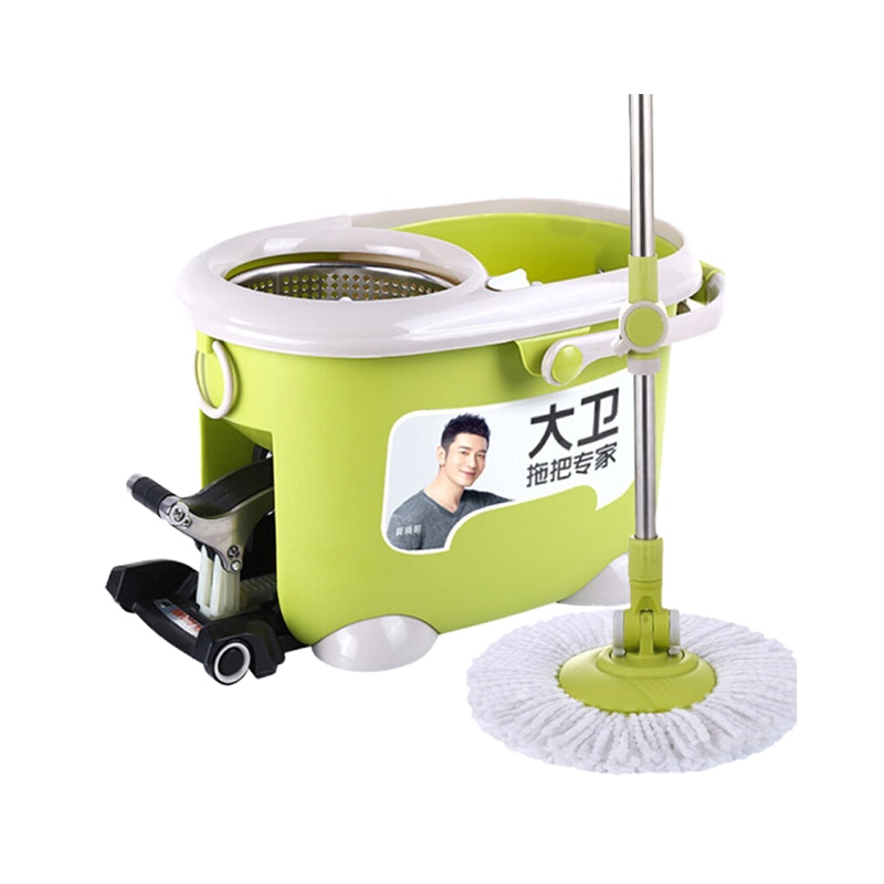 企购优品 大卫四驱动旋转拖把桶拖布好神拖 干湿两用小净士S7 1杆2头