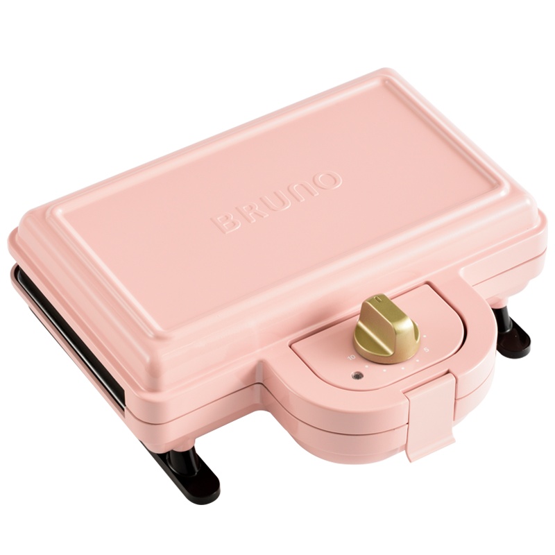日本BRUNO轻食烹饪机Plus樱花粉标配(三明治盘x2)+鲷鱼烧+华夫饼烤盘+果挞烤盘+蛋糕烤盘 家用早餐机