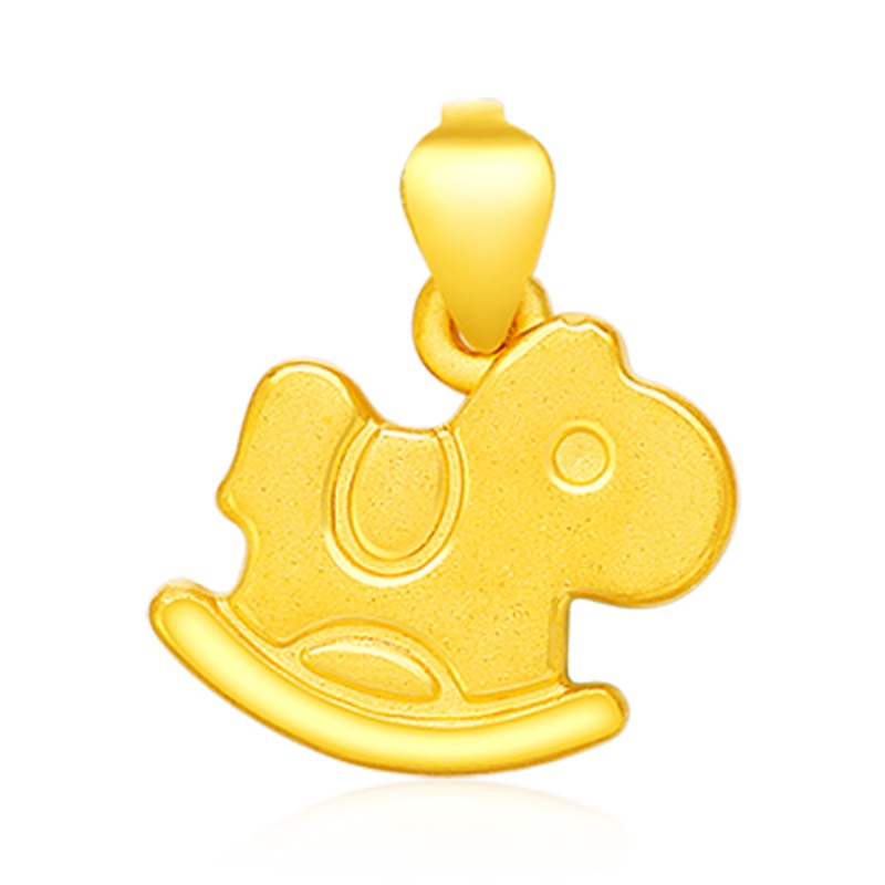 金一足金3D硬金萌趣梦幻木马女士黄金吊坠项坠挂坠新款送女友 (定价)ACB025