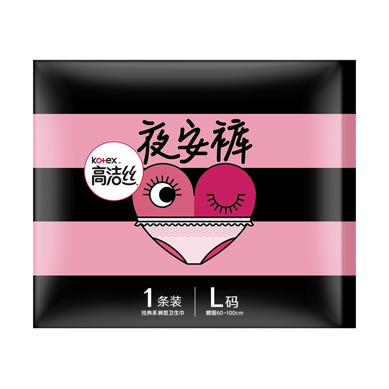 高洁丝蜜桃臀系列夜安裤裤型卫生巾L号1片(新老包装交替发货)
