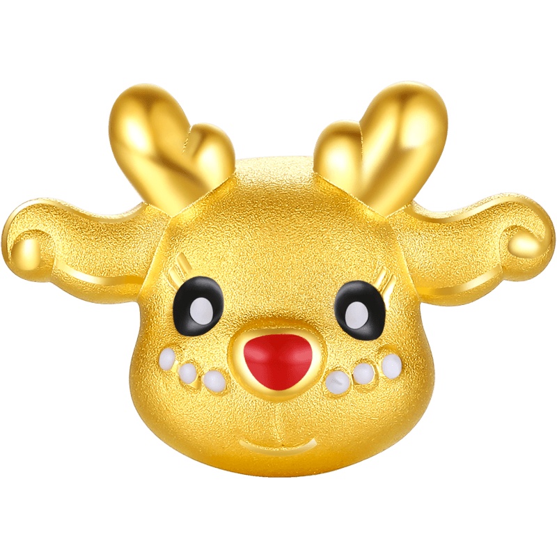 周大生黄金转运珠手链女硬金小鹿足金生日礼物送女友一路有你