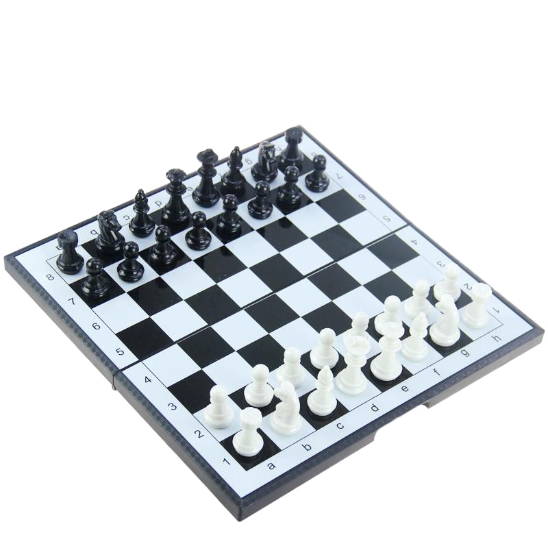 国际象棋套装可折叠棋盘磁性棋子学生儿童培训用成号多种尺寸 中号磁性折叠国际象棋送入书