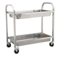 安赛瑞 不锈钢收碗车 酒店餐厅配送手推车 二层餐厅送餐车 方管收碗车 大号27198