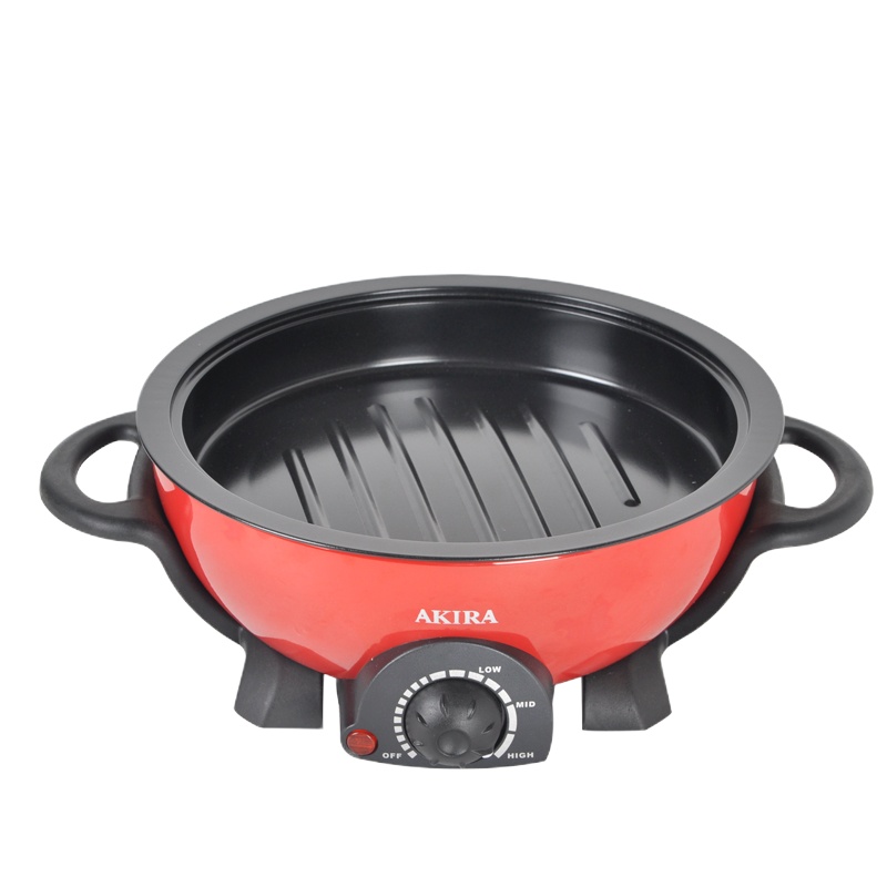 新加坡爱家乐(AKIRA) B55 分体式电火锅 4升 家用蒸煮一体多功能电热锅电煮锅